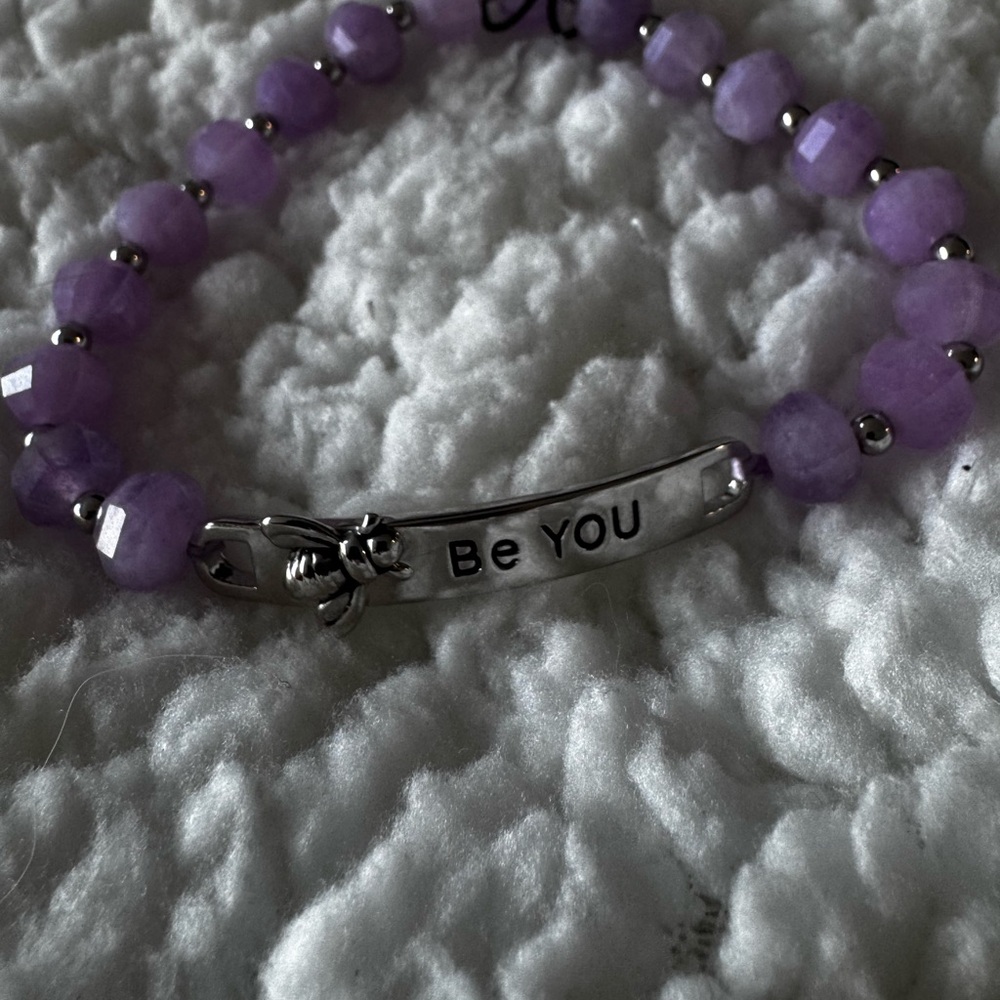 Be YOU Lavender Beaded Motivational Bracelet